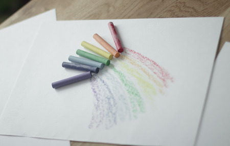 crayons for drawing. the concept of childrens creativity.の写真素材