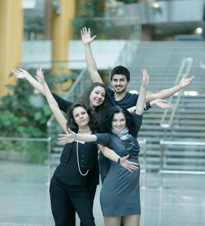 portrait of successful business team in the background of the office.の写真素材