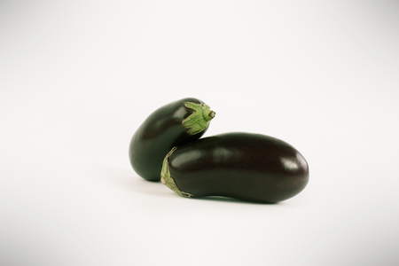 eggplants isolated white background.photo with copy space.の写真素材