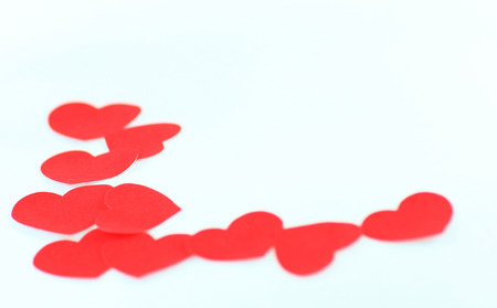 frame of lined hearts Valentines day