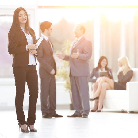 business woman with documents before a business meetingの写真素材