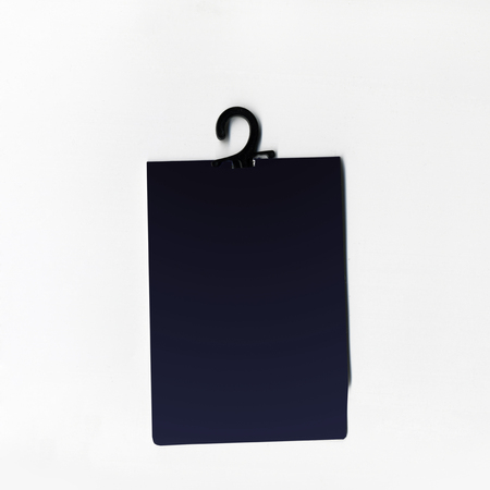 Blank price tag or label with thread isolated white background.の写真素材