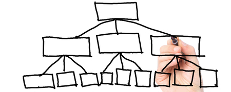 close up.businessman draws a marketing scheme