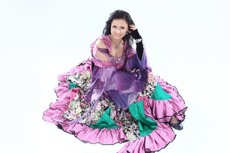 beautiful women-Gypsy girl performs the national dance.の写真素材