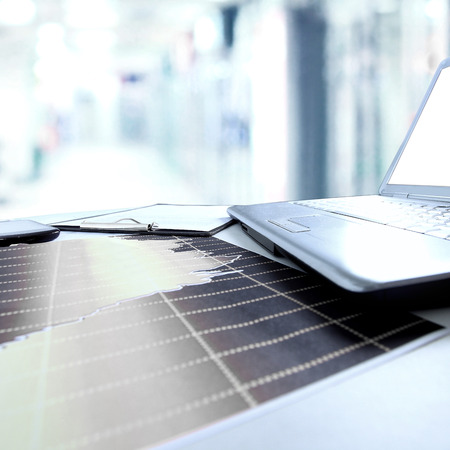 Graphs, charts, business table. The workplace of business people. accountingの写真素材