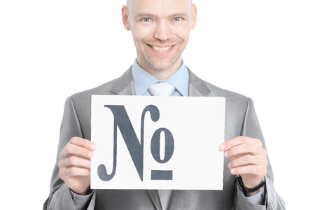 Nice businessman, with the number. Isolated on a white background.の写真素材