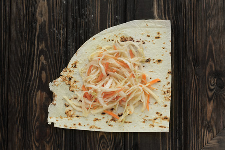 lavash and cabbage for making homemade Shawarma