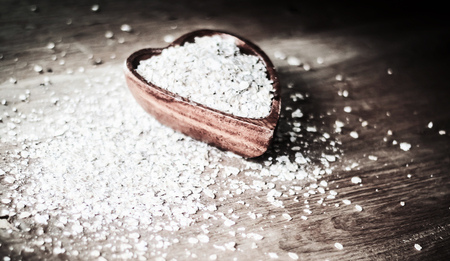 closeup.oat bran cereal on a wooden table.healthy food conceptの写真素材
