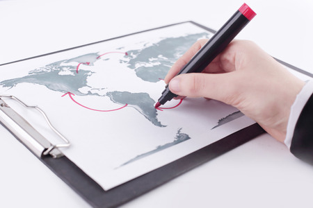 close-up. sales Manager accounting marketing scheme.isolated on white backgroundの写真素材