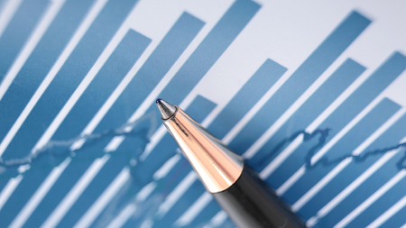 close up. pen on a sheet with a financial chart .business backgroundの写真素材