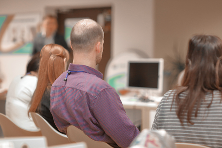 close up.business team on blurred background office.の写真素材