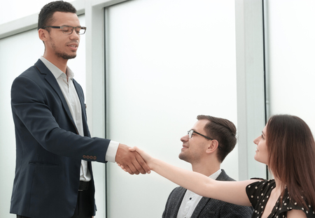 close up.handshake business partners after a successful transactionの写真素材