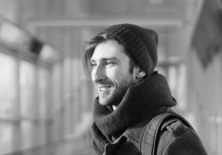 portrait of a modern man in the subway . city lifeの写真素材