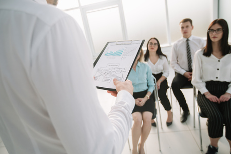 senior Manager makes a report for the business team.の写真素材