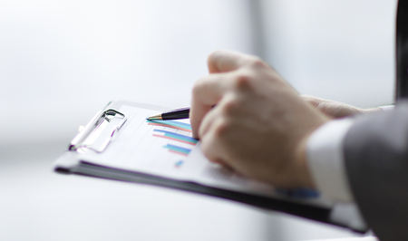 close up.businessman doing market analysis. business conceptの写真素材