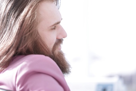 close up.the face of a successful young designer.photo with copy spaceの写真素材