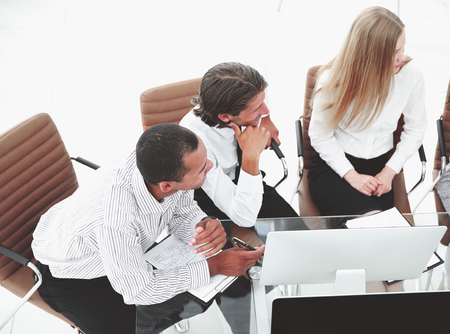 business team discussing a business document.the business concept.の写真素材