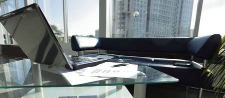 workplace in a modern office. business concept.の写真素材