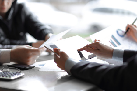 close up. the business team prepares a financial report.の写真素材