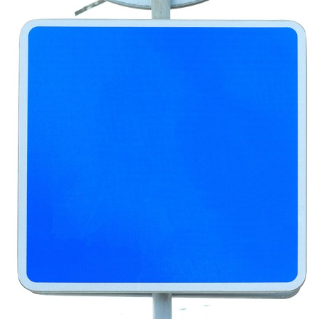 blank blue road sign with place for text