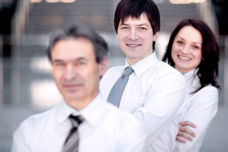in full growth. portrait of confident business team in the office.の写真素材