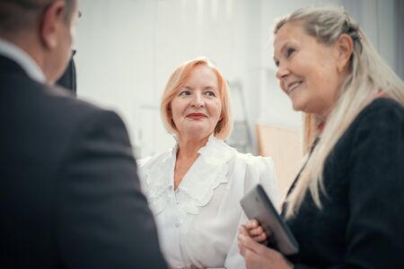 close up. group of employees standing in the officeの写真素材
