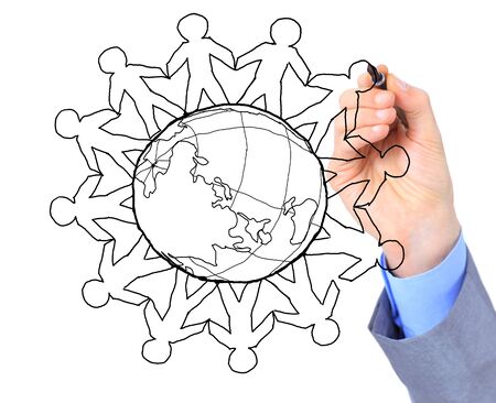 Hand draw map on whiteの写真素材