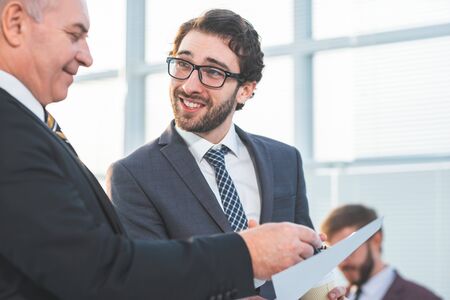 close up. business people discussing a legal documentの写真素材