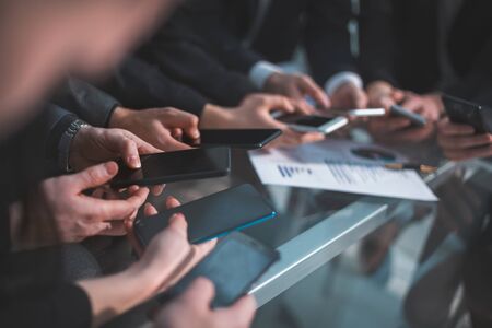 Business team analyzing financial dataの写真素材