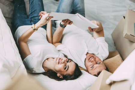 close up. beautiful young couple in their new apartment .