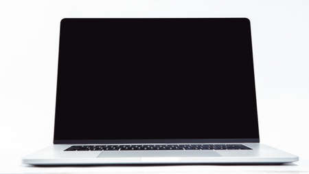 close up. stylish laptop on a white background.