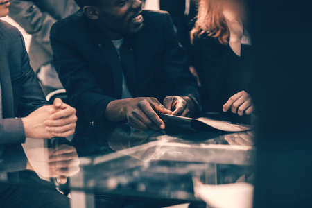 close up. working group discussing new ideasの写真素材