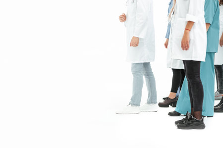 background cropped image of medical center staff standing togetherの写真素材