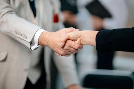 close up. business handshake on an office background