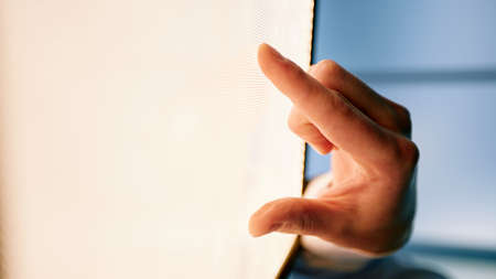 close-up. business man using a graphic tablet.の写真素材