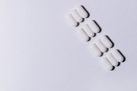 close up. package of tablets on a gray background.の写真素材