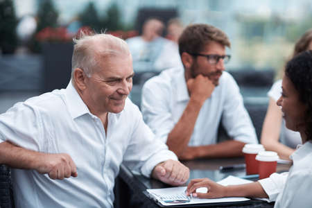 business colleagues discussing the financial schedule. startup.