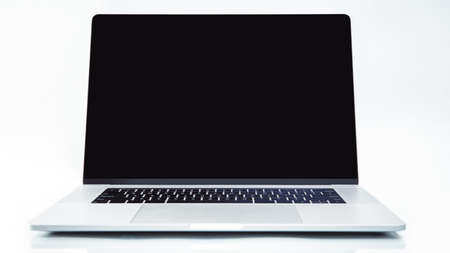 close up. stylish laptop on a white background.の写真素材