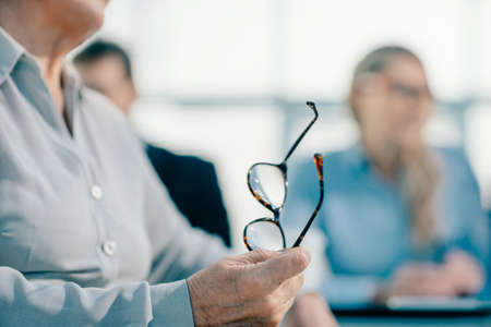 close up. background image of a business woman in the officeの写真素材