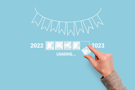 loading panel from the old to the new year 2023.の写真素材