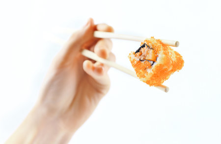 traditional Japanese sushi dish. photo with copy spaceの写真素材