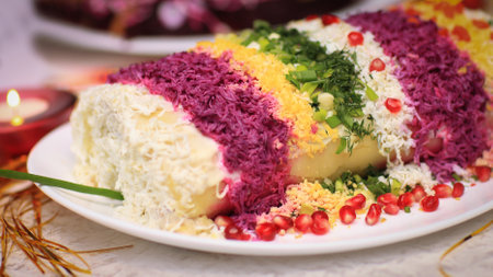 close up. a delicious dish for a festive table.の写真素材