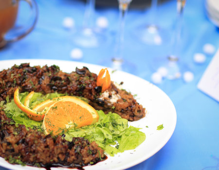 delicious delicacy dish on the festive tableの写真素材