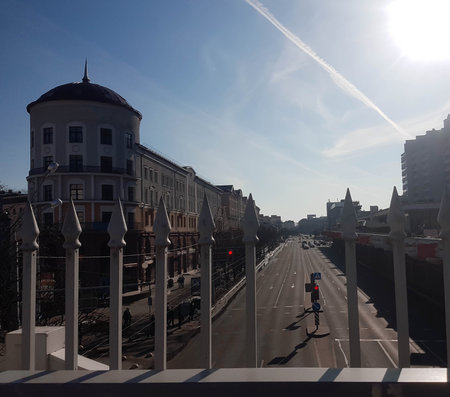 view from the bridge to the city highway.の写真素材