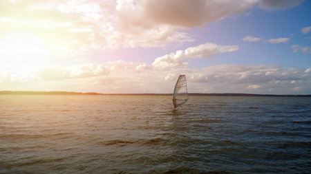 sailboat in the sea on a summer day .の写真素材