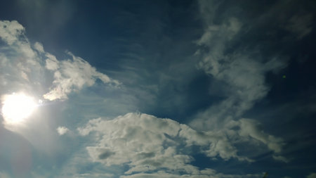 background of evening storm sky over the seaの写真素材