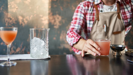 bar counter in a nightclub. close up.