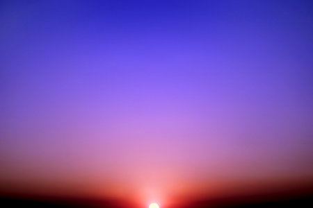 Beautiful decline on which it is visible half of sun