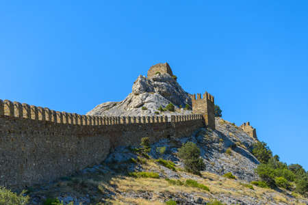 The ruins of the Genoese fortress in Sudakの写真素材