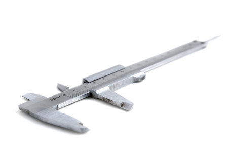 Caliper on a white background close-up shot